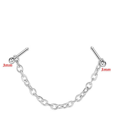 Dubultā cirkona deguna ķēde nāsis deguna pīrsings gredzens no nerūsējošā tērauda deguna tapu dekorēšana auskaru pīrsings Nariz Pircing starpsiena