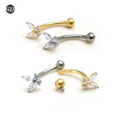 ASTM F136 Titanium G23 belső menetes korona virágfogas készlet opál és virág Christina Belly Button Piercing ékszergyűrű