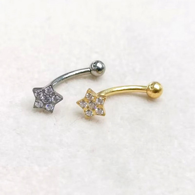 ASTM F136 Titanium G23 belső menetes korona virágfogas készlet opál és virág Christina Belly Button Piercing ékszergyűrű