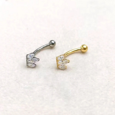 ASTM F136 Titanium G23 belső menetes korona virágfogas készlet opál és virág Christina Belly Button Piercing ékszergyűrű