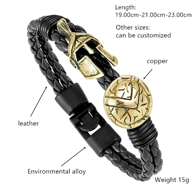Hot Retro Spartan Κράνος Ανδρικό Βραχιόλι Europe Explosion Κοσμήματα Μόδα Βραχιόλι Γυναικείες Brave Knight Βραχιόλι Φίνο Δώρο Pulseira