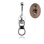 Nabas pīrsings Radošas personības nerūsējošā tērauda rāvējslēdzēja galvas formas nabas kniedes sievietēm ķermeņa pīrsinga rotaslietas