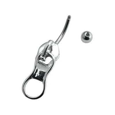 Nabas pīrsings Radošas personības nerūsējošā tērauda rāvējslēdzēja galvas formas nabas kniedes sievietēm ķermeņa pīrsinga rotaslietas