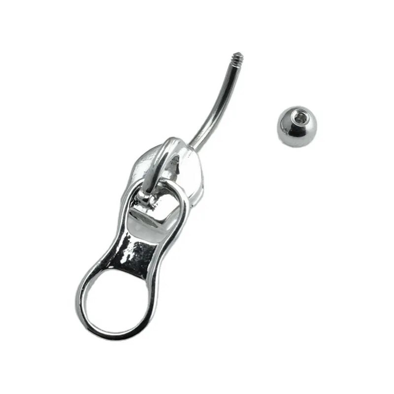 Nabas pīrsings Radošas personības nerūsējošā tērauda rāvējslēdzēja galvas formas nabas kniedes sievietēm ķermeņa pīrsinga rotaslietas