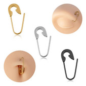 1gab drošības adata uzacu pīrsings rotaslietas no nerūsējošā tērauda nabas gredzens deguna gredzeni panku auskari unisex izlases krāsā 20 mērinstrumenti