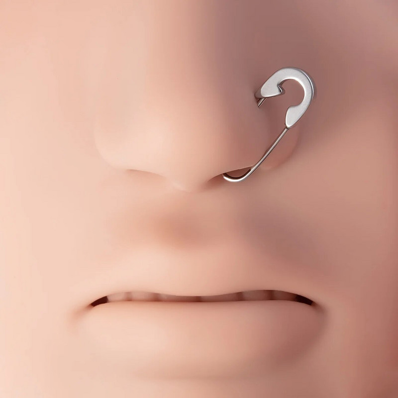 1gab drošības adata uzacu pīrsings rotaslietas no nerūsējošā tērauda nabas gredzens deguna gredzeni panku auskari unisex izlases krāsā 20 mērinstrumenti