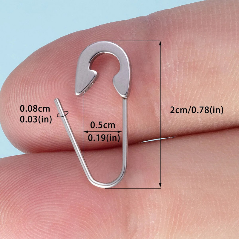 1gab drošības adata uzacu pīrsings rotaslietas no nerūsējošā tērauda nabas gredzens deguna gredzeni panku auskari unisex izlases krāsā 20 mērinstrumenti