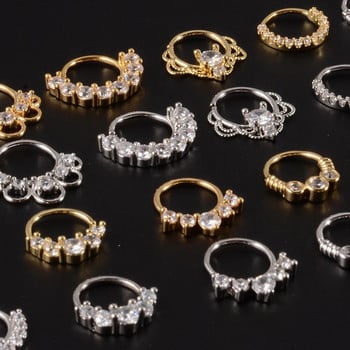 1PC 18G Septum CZ Ζιργκόν εύκαμπτη στεφάνι χωρίς ραφή μύτη Δαχτυλίδι ατσάλινο κρύσταλλο σκουλαρίκι χόνδρου αυτιού Μόδα κοσμήματα διάτρησης σώματος