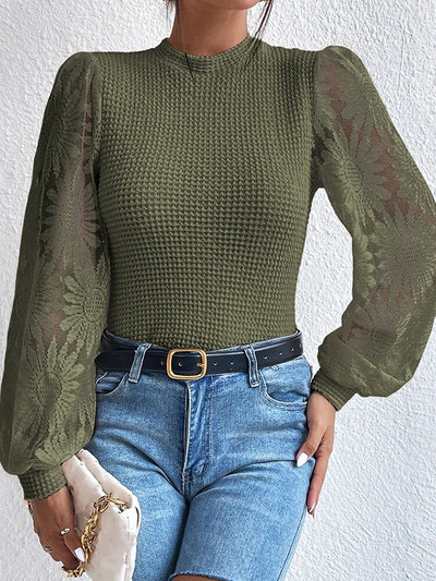 Elegáns csipke női pulóverek, divatos kötött, hosszú ujjú felsők, alkalmi rózsaszín, O-nyakú pulóverek őszi tél új kötöttáruban 2023