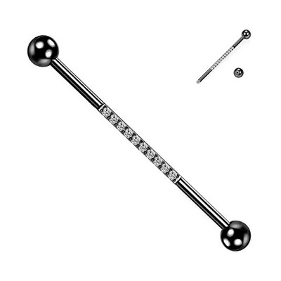 1 gab. Nerūsējošā tērauda vīrieša ķēde, rūpnieciskā stienis, bulta, konuss, pūķis, garais tilts, auskars šķērsvirziena pīrsings unisex rotaslietas