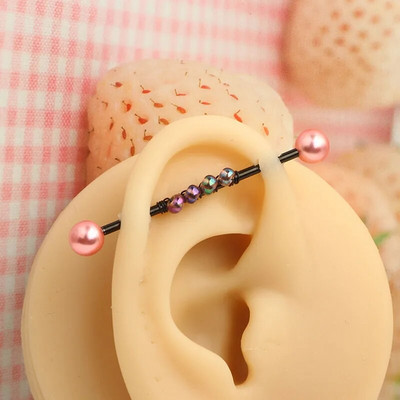 1 gab. Nerūsējošā tērauda vīrieša ķēde, rūpnieciskā stienis, bulta, konuss, pūķis, garais tilts, auskars šķērsvirziena pīrsings unisex rotaslietas