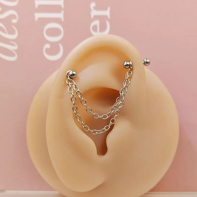 1 gab. Nerūsējošā tērauda vīrieša ķēde, rūpnieciskā stienis, bulta, konuss, pūķis, garais tilts, auskars šķērsvirziena pīrsings unisex rotaslietas