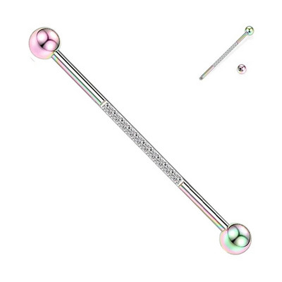 1 gab. Nerūsējošā tērauda vīrieša ķēde, rūpnieciskā stienis, bulta, konuss, pūķis, garais tilts, auskars šķērsvirziena pīrsings unisex rotaslietas