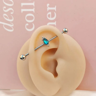 1 gab. Nerūsējošā tērauda vīrieša ķēde, rūpnieciskā stienis, bulta, konuss, pūķis, garais tilts, auskars šķērsvirziena pīrsings unisex rotaslietas