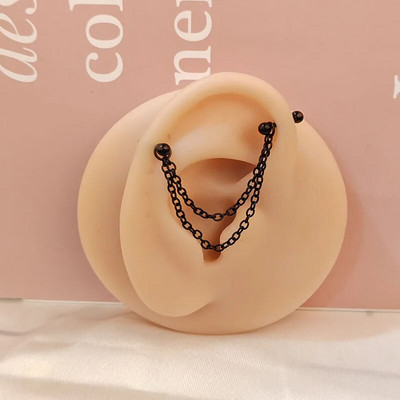 1 gab. Nerūsējošā tērauda vīrieša ķēde, rūpnieciskā stienis, bulta, konuss, pūķis, garais tilts, auskars šķērsvirziena pīrsings unisex rotaslietas