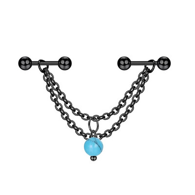 1 gab. Nerūsējošā tērauda vīrieša ķēde, rūpnieciskā stienis, bulta, konuss, pūķis, garais tilts, auskars šķērsvirziena pīrsings unisex rotaslietas