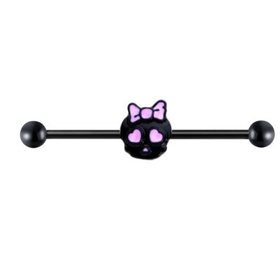 1 gab. Nerūsējošā tērauda vīrieša ķēde, rūpnieciskā stienis, bulta, konuss, pūķis, garais tilts, auskars šķērsvirziena pīrsings unisex rotaslietas