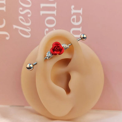 1 gab. Nerūsējošā tērauda vīrieša ķēde, rūpnieciskā stienis, bulta, konuss, pūķis, garais tilts, auskars šķērsvirziena pīrsings unisex rotaslietas