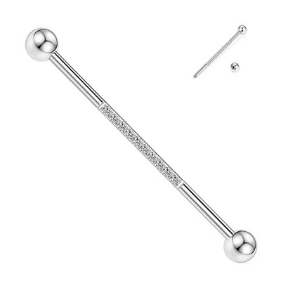 1 gab. Nerūsējošā tērauda vīrieša ķēde, rūpnieciskā stienis, bulta, konuss, pūķis, garais tilts, auskars šķērsvirziena pīrsings unisex rotaslietas