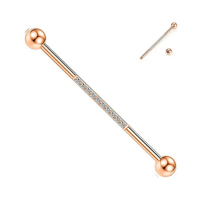 1 gab. Nerūsējošā tērauda vīrieša ķēde, rūpnieciskā stienis, bulta, konuss, pūķis, garais tilts, auskars šķērsvirziena pīrsings unisex rotaslietas