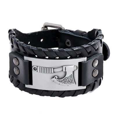 Trendy Wide Edition kožna tkana runa Viking Tomahawk narukvica Charm Muška narukvica Nova moda Hip Hop Punk Nakit Dodaci