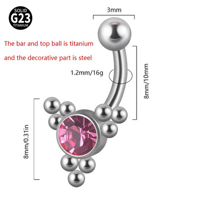 1PC G23 TItanium 16G Crystal Rook pīrsingu kopa Cz uzacu gredzens izliekts stieņa lūpu gredzens pieguļošs Daith Helix stienis bāra rotaslietas