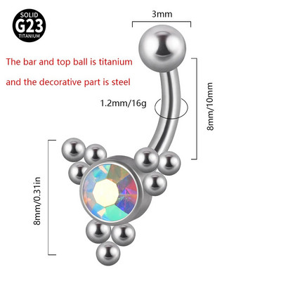 1PC G23 TItanium 16G Crystal Rook pīrsingu kopa Cz uzacu gredzens izliekts stieņa lūpu gredzens pieguļošs Daith Helix stienis bāra rotaslietas