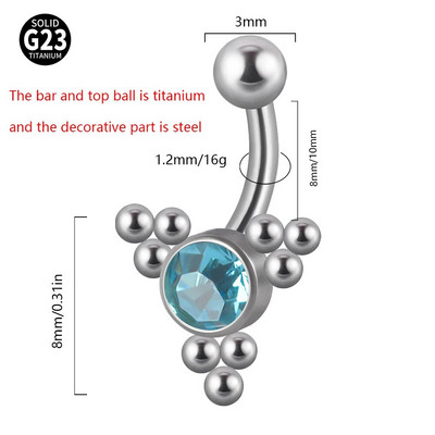 1PC G23 TItanium 16G Crystal Rook pīrsingu kopa Cz uzacu gredzens izliekts stieņa lūpu gredzens pieguļošs Daith Helix stienis bāra rotaslietas