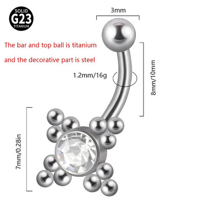 1PC G23 TItanium 16G Crystal Rook pīrsingu kopa Cz uzacu gredzens izliekts stieņa lūpu gredzens pieguļošs Daith Helix stienis bāra rotaslietas