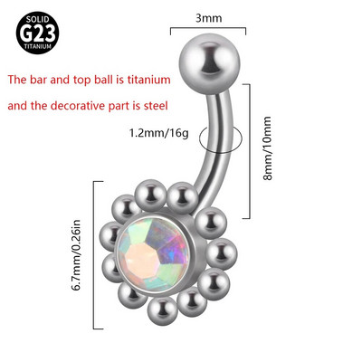 1PC G23 TItanium 16G Crystal Rook pīrsingu kopa Cz uzacu gredzens izliekts stieņa lūpu gredzens pieguļošs Daith Helix stienis bāra rotaslietas