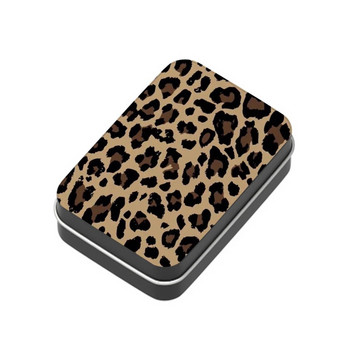 ΝΕΟ Φορητό Μεταλλικό Τασάκι εξωτερικού χώρου Leopard Print 95x60x22mm Δίσκος στάχτης για καπνιστή Τασάκι ταξιδιού Αξεσουάρ καπνίσματος