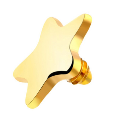 1 gab G23 klases titāna 4 mm ādas enkura augšdaļa mikro ādas draiveri Virsmas sirds zvaigzne ādas enkura pīrsings ķermeņa rotaslietas