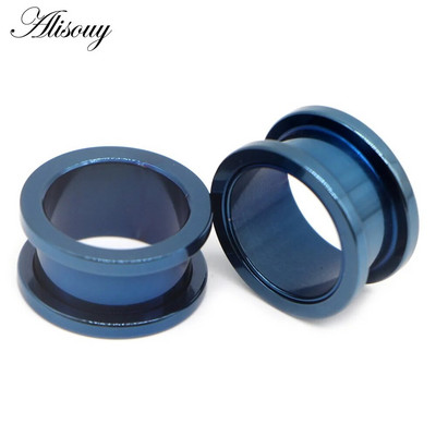 Uus 2tk värviline anodeeritud roostevabast terasest kruvi, mis sobib kõrva lihasega tunneliga kõrvarõnga pistiku laiendaja keha ehted augustavad kõrvamõõturid