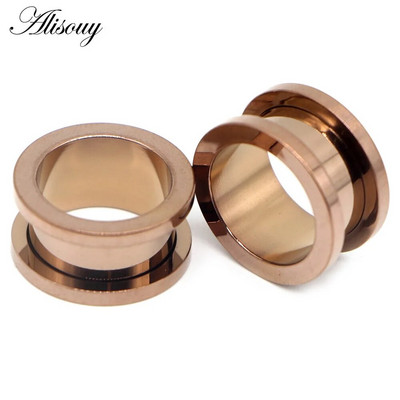 Uus 2tk värviline anodeeritud roostevabast terasest kruvi, mis sobib kõrva lihasega tunneliga kõrvarõnga pistiku laiendaja keha ehted augustavad kõrvamõõturid