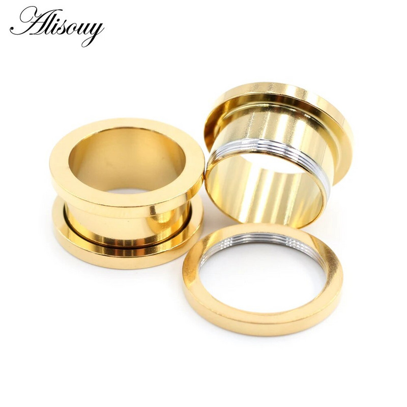 Uus 2tk värviline anodeeritud roostevabast terasest kruvi, mis sobib kõrva lihasega tunneliga kõrvarõnga pistiku laiendaja keha ehted augustavad kõrvamõõturid