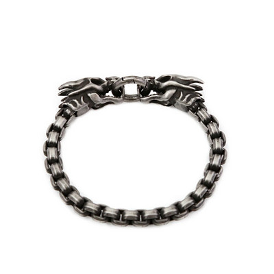 Modes vintage vikingu dubultās pūķa galvas rokassprādzes vīriešiem zēnu panku nerūsējošā tērauda aproces, dzīvnieku aproces, rotaslietas dāvanas vairumtirdzniecība