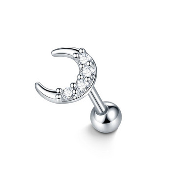 1 τεμ. Ατσάλι CZ Flower Ear Piercings Helix Stud σκουλαρίκι για γυναίκες Moon Star Lobe Daith Tragus Σκουλαρίκια Piercing Cartilage 16G