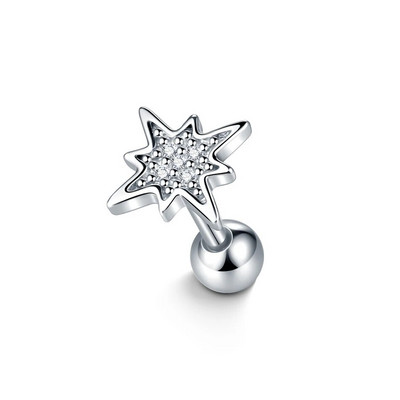 1 τεμ. Ατσάλι CZ Flower Ear Piercings Helix Stud σκουλαρίκι για γυναίκες Moon Star Lobe Daith Tragus Σκουλαρίκια Piercing Cartilage 16G