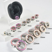 2Gb Nerūsējošā tērauda ausu stiepšanās rozā zibspuldzes plēve ausu aizbāžņi Earlets mērierīces paplašinātājs sievietēm vīriešiem ķermeņa pīrsingu rotaslietas 6-25mm