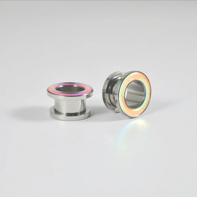 2Gb Nerūsējošā tērauda ausu stiepšanās rozā zibspuldzes plēve ausu aizbāžņi Earlets mērierīces paplašinātājs sievietēm vīriešiem ķermeņa pīrsingu rotaslietas 6-25mm