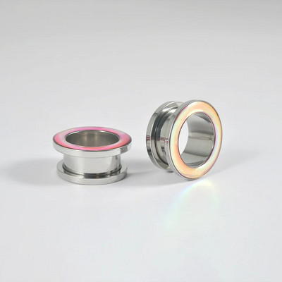 2Gb Nerūsējošā tērauda ausu stiepšanās rozā zibspuldzes plēve ausu aizbāžņi Earlets mērierīces paplašinātājs sievietēm vīriešiem ķermeņa pīrsingu rotaslietas 6-25mm