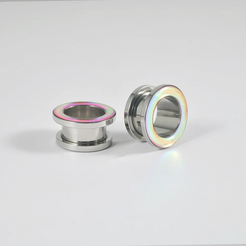 2Gb Nerūsējošā tērauda ausu stiepšanās rozā zibspuldzes plēve ausu aizbāžņi Earlets mērierīces paplašinātājs sievietēm vīriešiem ķermeņa pīrsingu rotaslietas 6-25mm