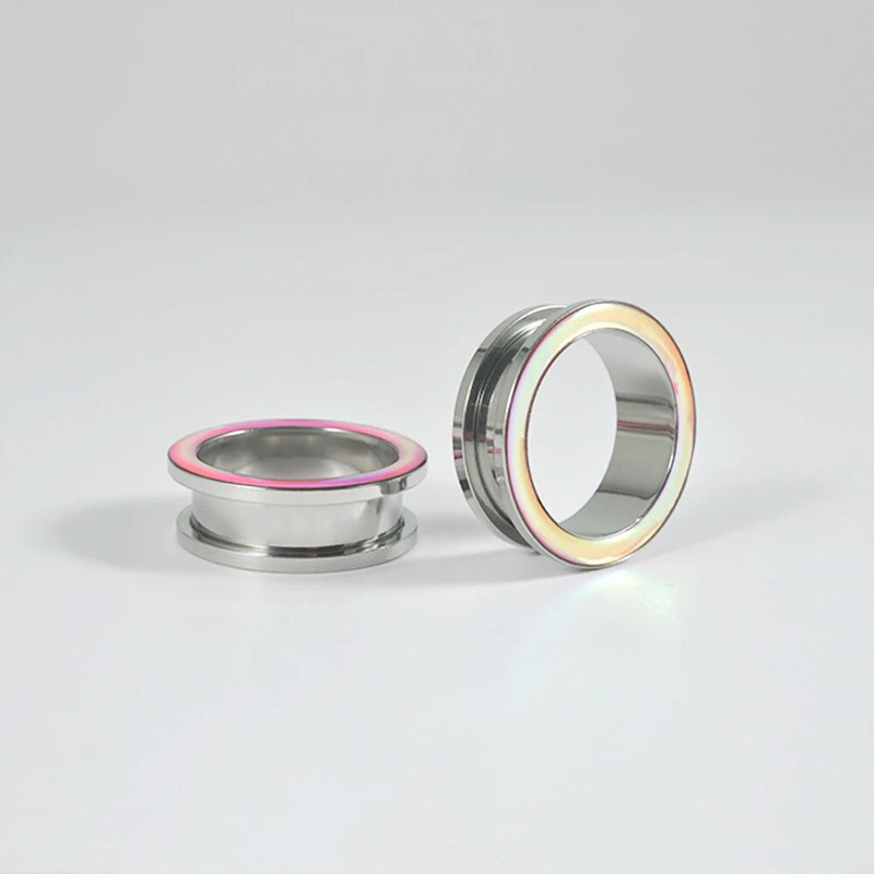 2Gb Nerūsējošā tērauda ausu stiepšanās rozā zibspuldzes plēve ausu aizbāžņi Earlets mērierīces paplašinātājs sievietēm vīriešiem ķermeņa pīrsingu rotaslietas 6-25mm