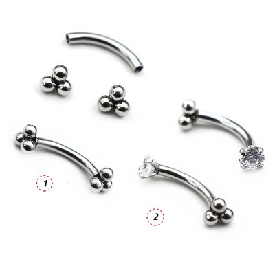 1 бр. 1.2x8 mm топка банан пръстен корем Daith Helix обеца бижута за тяло от неръждаема стомана пръстени за вежди пиърсинг шпилка извита щанга