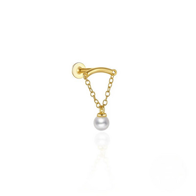 18G 8mm Push In Ausu pīrsings Pušķu ķēdes Pušķu Pērļu Dangle Auskari Meiteņu Ausu Pīrsingi 3 Metāla Krāsa Luksusa CZ Hot Jewe