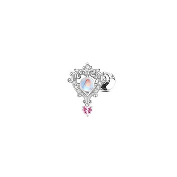 1 τμχ Σκουλαρίκι Angel Pink Wing Heart Piercing Ombligo White CZ δαχτυλίδι χόνδρου Δαχτυλίδι τρυπήματος κοιλιάς Κοσμήματα στο αυτί