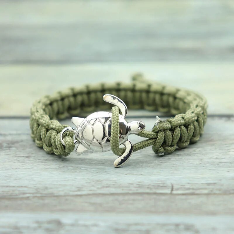 Roku darbs Paracord Survival Rokassprādze Vīriešu Jūras Bruņurupuča Rokassprādze Regulējama Virve Braslet Puisim Dāvanu Rokas Rotaslietas Pulseira