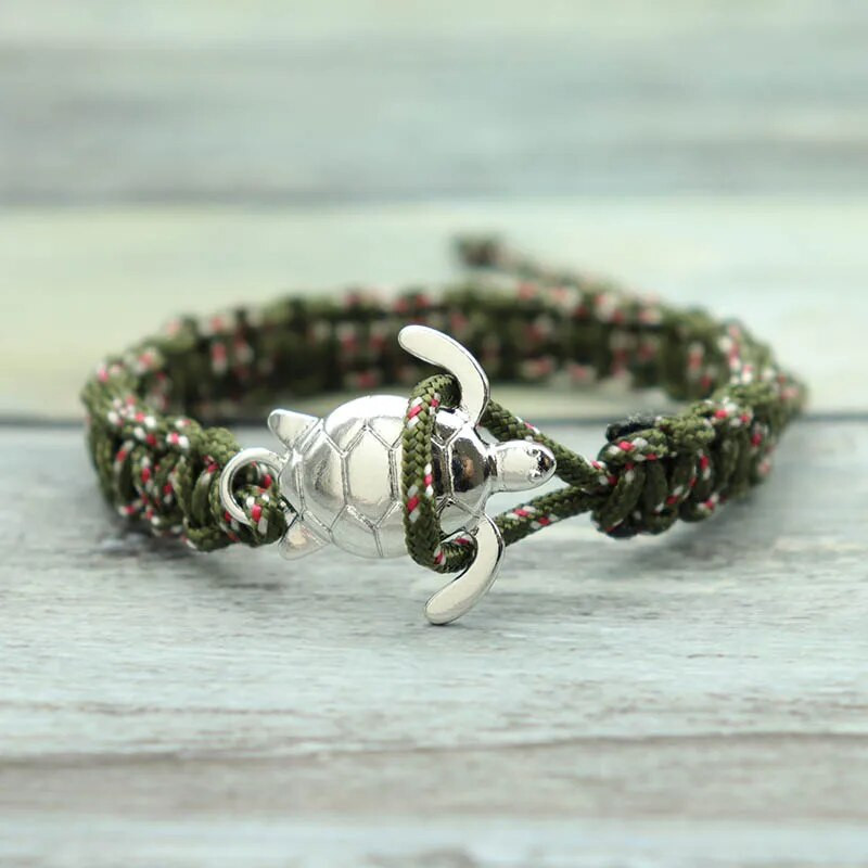 Roku darbs Paracord Survival Rokassprādze Vīriešu Jūras Bruņurupuča Rokassprādze Regulējama Virve Braslet Puisim Dāvanu Rokas Rotaslietas Pulseira