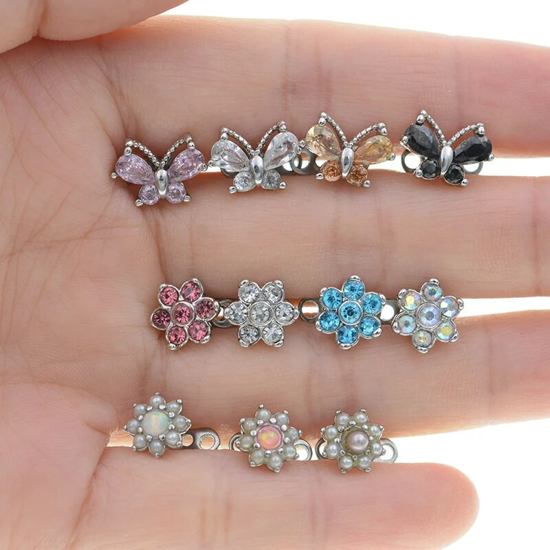 1Pc Micro Dermal Piercing Titanium Stainless Steel Crystal Dermal Piercings Top Dermal Anchor Skin Diver Surface Piercing