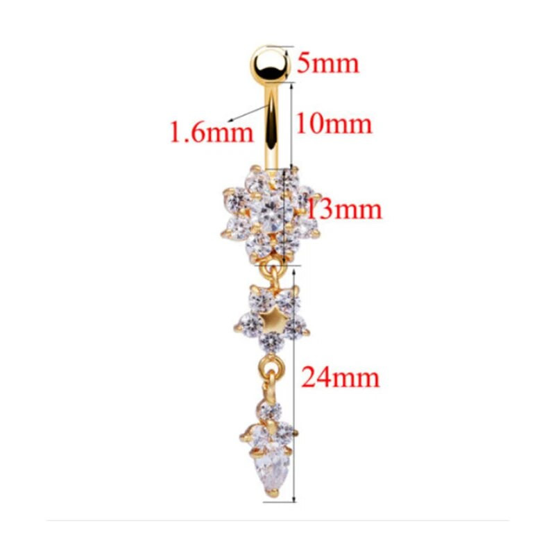 Vízcsepp alakú sebészeti rozsdamentes acél köldökgyűrűk Szexi testpiercing Ékszerrudak Piercingek Köldökpiercing Nincs Umbigo